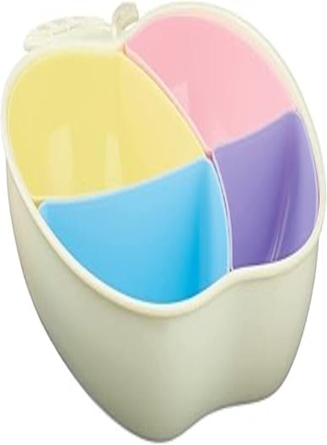 EL-Yassin Apple Plastic Tasley Plate 4 Eyes, 26x29 - Multi color