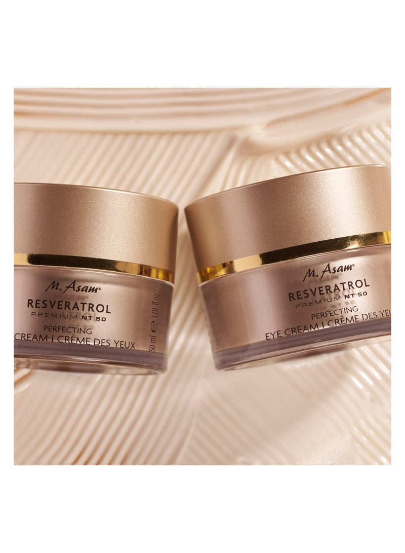 أم. أسام M. Asam Resveratrol Premium NT50 Perfecting Eye Cream – Anti-aging under eye cream with resveratrol & hyaluronic acid to smooth wrinkles & fine lines, vegan formula, 1.01 Fl Oz - Image 3