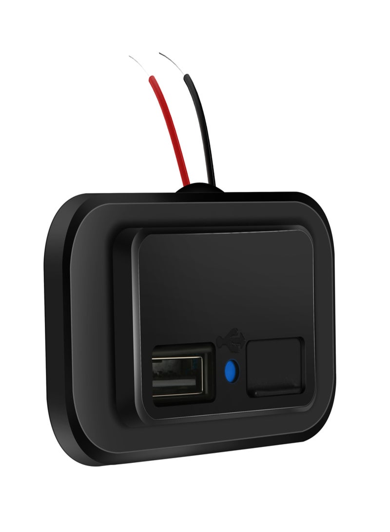 Dual USB Outlets 3.1A Car Charge Adapter Power Socket 12-24V with Cap for Car Bus Truck RV Marine Boat Motorcycle  - Image 1