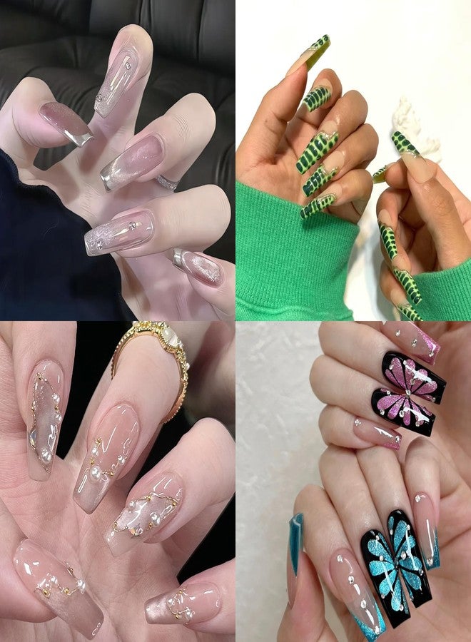 ELLEWIN 480PCS Nail Tips Clear False Nails Full Cover for Acrylic Fake Nails Kit 12 Sizes 2 Shapes Medium Coffin Medium Stiletto Pre-Shape for Salon Home DIY Gifts - Image 4
