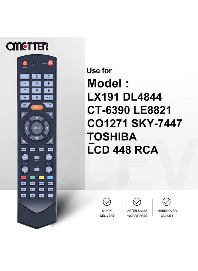 OMETTER - New for Toshiba RCA LCD 448 Lx191 Dl4844 Ct-6390 LE8821 CO1271 SKY-7447 Smart TV Remote Control - Image 1