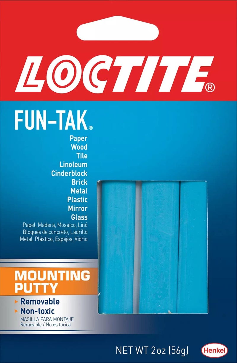Loctite 1087306 Fun-Tak Mounting Putty, 2 oz, Blue - Image 1