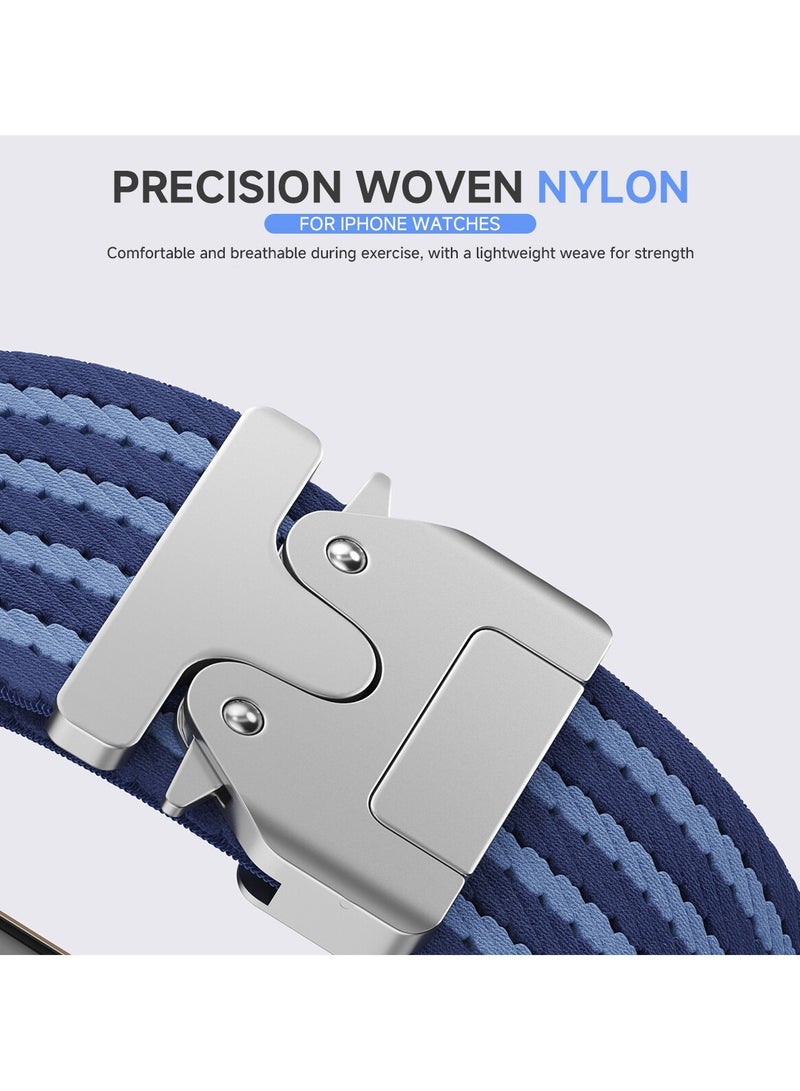 O Ozone (Pack of 4) Nylon Sport Loop Watch Bands for Apple Watch 10 | Ultra 2 | 9 | 8 | 7 | 6 | SE, 49/46/45/44mm, Elastic Nylon Strap with Parachute Metal Lock - Image 3