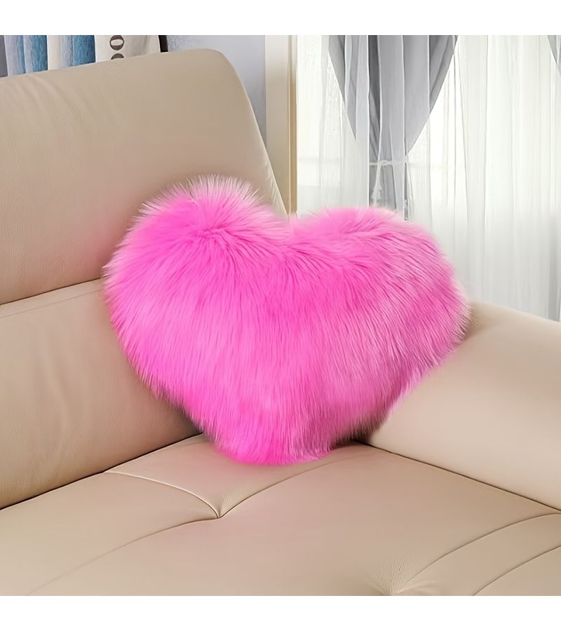 Pink Heart Mini Plush Pillow 11.81 Inch Soft Cushion With Zipper Closure Hand Washable Cute Bedside Decor For Car Vehicle Cozy Year Round Hug Decoration - Image 1