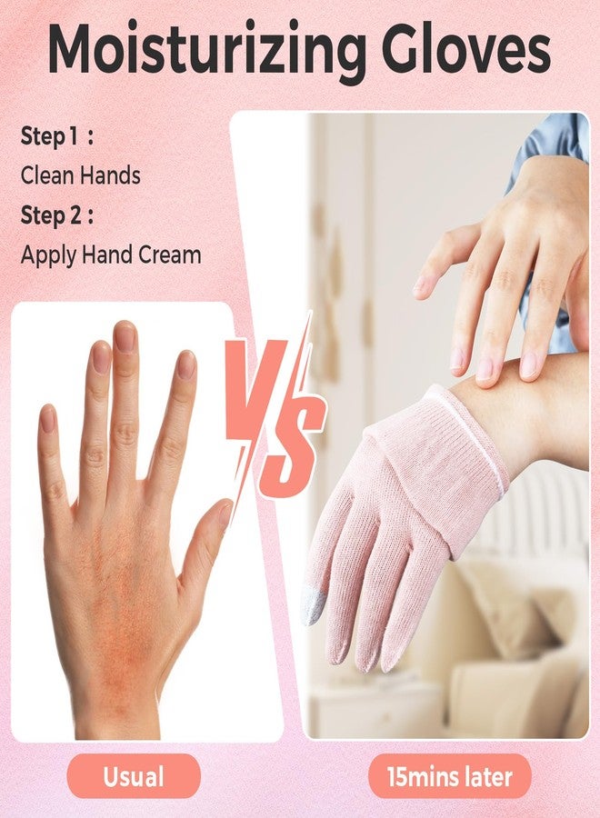 Donfri 2 Pairs Moisturizing Gloves Overnight Kids Cotton Gloves for Eczema Lotion Gloves for Dry Hands,Gloves with Touchscreen Fingers Sleeping (XS) - Image 2