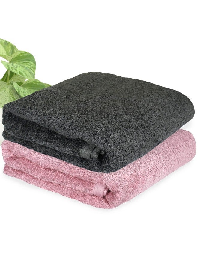 HEELIUM Bamboo Bath Towel | Lightweight & Quick Drying | Ultra Absorbent Towel | 140 x 70 cm - 400 GSM | Pack of 2 - Peach, Grey - Image 1