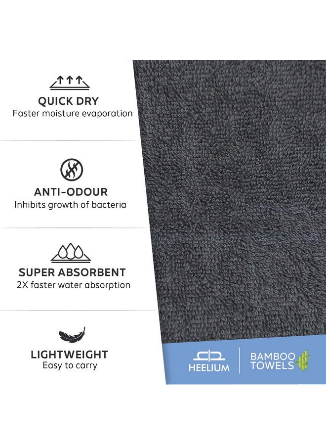 HEELIUM Bamboo Bath Towel | Lightweight & Quick Drying | Ultra Absorbent Towel | 140 x 70 cm - 400 GSM | Pack of 2 - Peach, Grey - Image 4