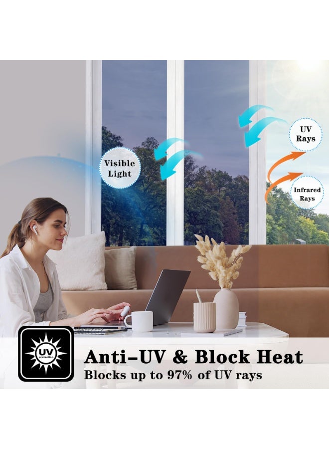 يلا جوي فيلم نافذة التحكم الحراري, نافذة لون الشمس منع الإظلام وحماية الأشعة فوق البنفسجية, فيلم عاكس مرآة الخصوصية في اتجاه واحد,مادة بيت ممتازة ضد الانفجار أزرق كوني, 60x300cm - Image 3