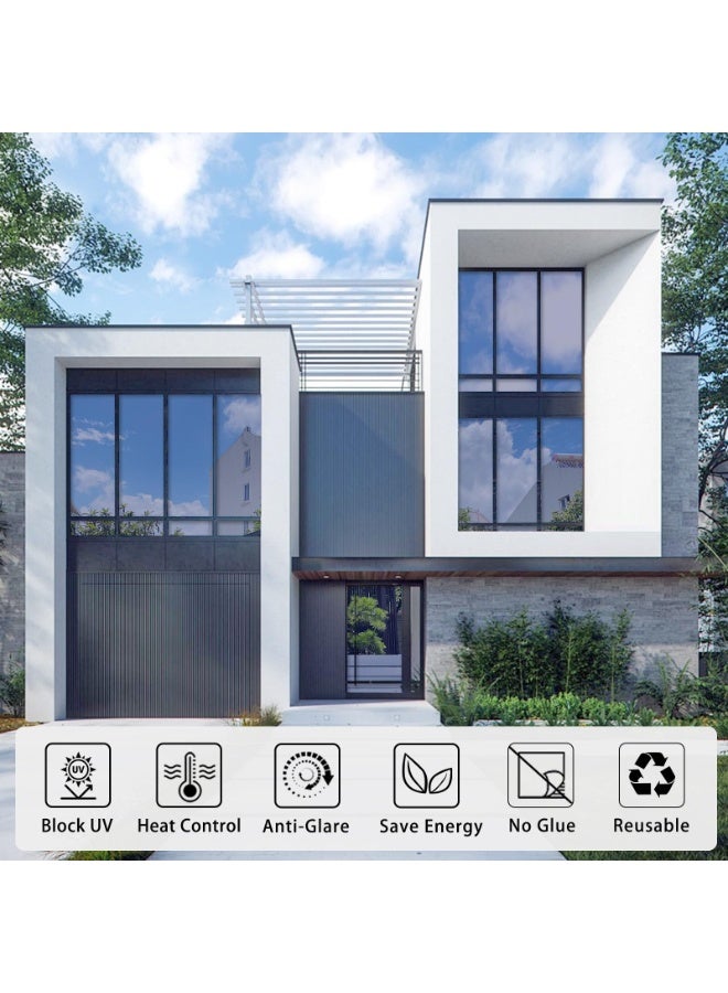 يلا جوي فيلم نافذة التحكم الحراري, نافذة لون الشمس منع الإظلام وحماية الأشعة فوق البنفسجية, فيلم عاكس مرآة الخصوصية في اتجاه واحد,مادة بيت ممتازة ضد الانفجار أزرق كوني, 60x300cm - Image 2