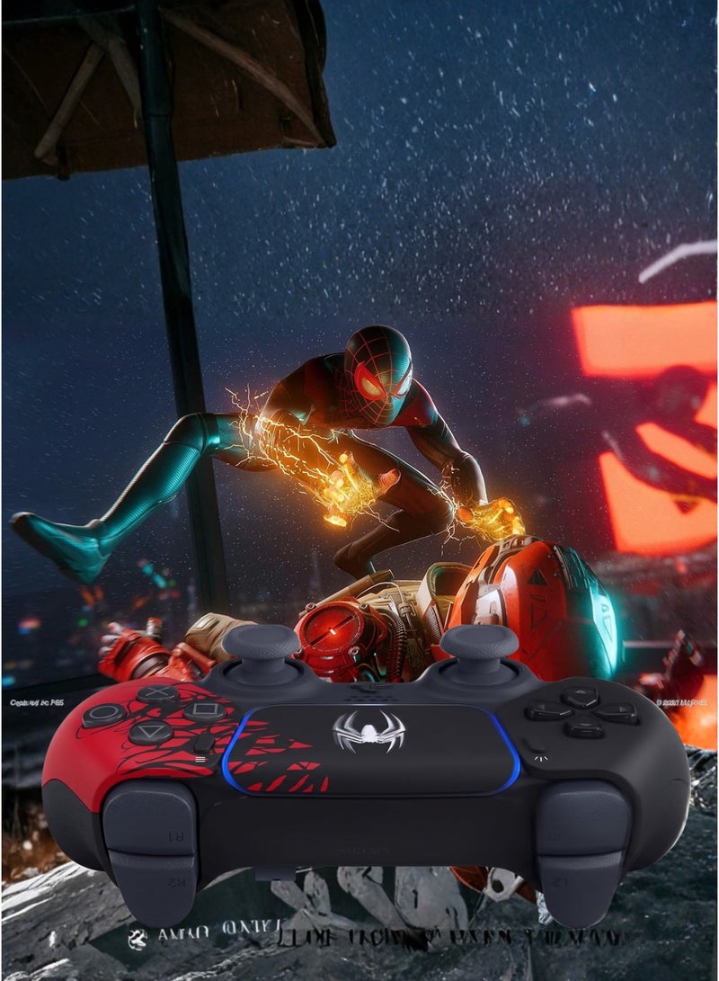 Sundi Wireless Controller for PS4 Spider Print Black & Red V2 Gamepad, DualShock Style Joystick with Non-Slip Grip, 3.5mm Audio Jack, Wireless Bluetooth Gaming Controller for PlayStation 4 Console - Image 3