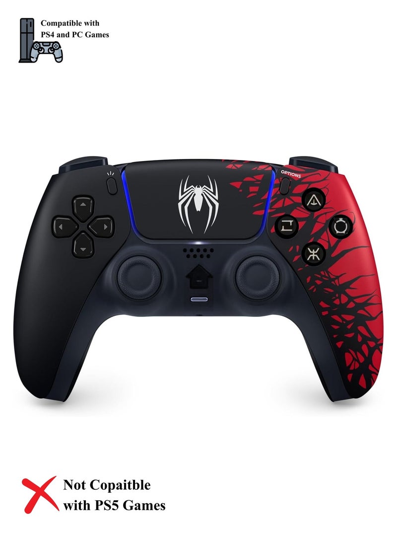 Sundi Wireless Controller for PS4 Spider Print Black & Red V2 Gamepad, DualShock Style Joystick with Non-Slip Grip, 3.5mm Audio Jack, Wireless Bluetooth Gaming Controller for PlayStation 4 Console - Image 1