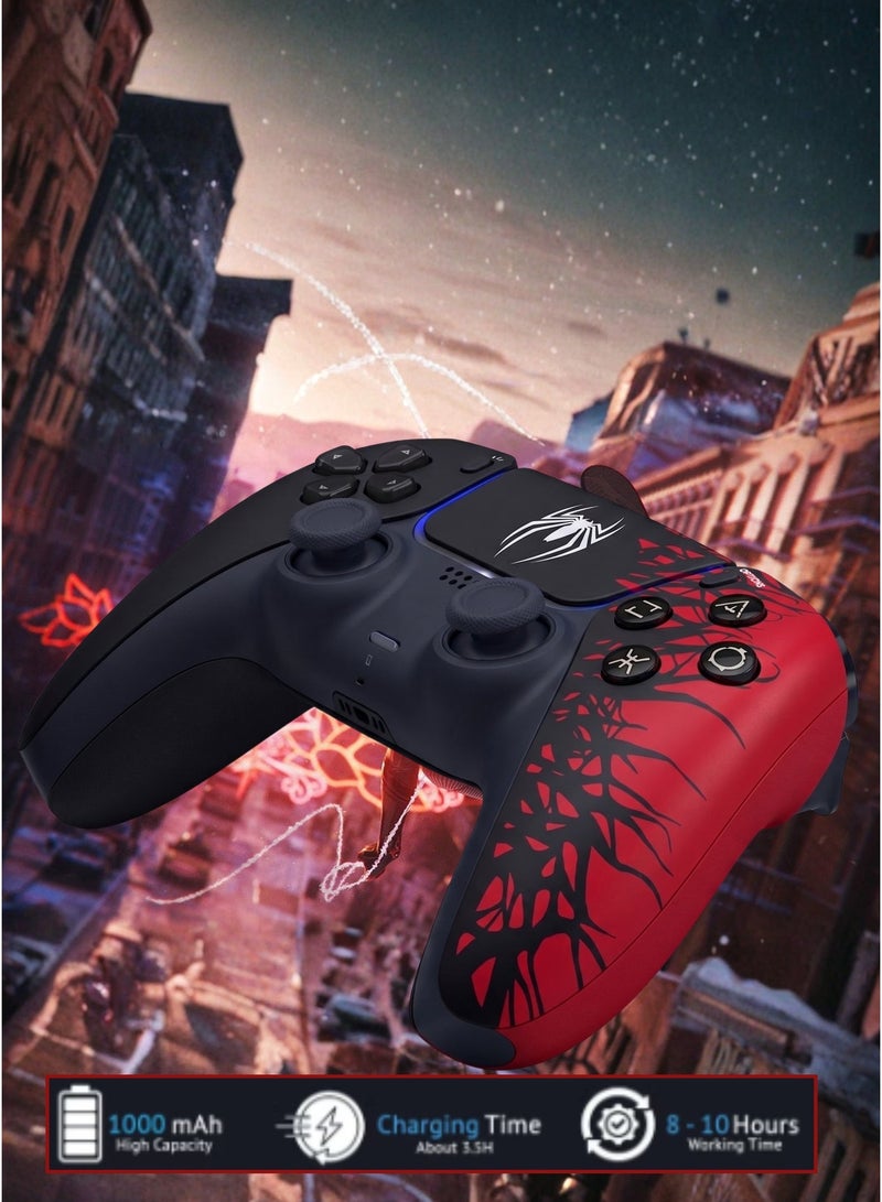 Sundi Wireless Controller for PS4 Spider Print Black & Red V2 Gamepad, DualShock Style Joystick with Non-Slip Grip, 3.5mm Audio Jack, Wireless Bluetooth Gaming Controller for PlayStation 4 Console - Image 2