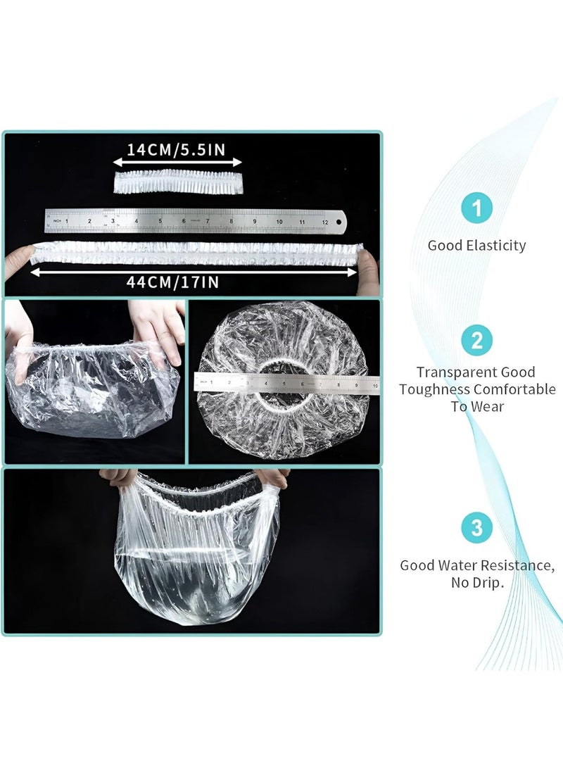 Waterproof Shower Cap – 100-Pack Transparent Disposable Hair Covers with Elastic Band – Durable, Comfortable, and Hygienic Plastic Caps for Spa, Hotel, Salon, Travel & Personal Use - Image 3