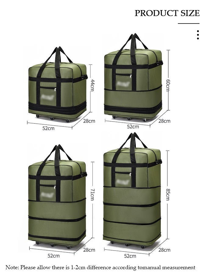 DUNISO حقيبة سفر قابلة للتوسيع، حقيبة سفر قابلة للطي، حقيبة سفر دوارة، 3 طبقات، حقيبة سفر أكسفورد مقاومة للماء، حقيبة سفر 6 عجلات للرجال والنساء، حقائب سفر خفيفة الوزن، حقائب سفر دافل - Image 5