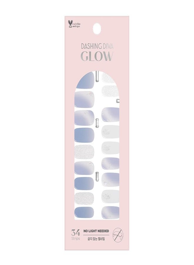 داشينج ديفا أظافر لاصقة قصيرة مربعة الشكل بتصميم أنيق وجذاب باللون الأزرق الهادئ | أظافر جل لاصقة تدوم طويلاً - Image 2