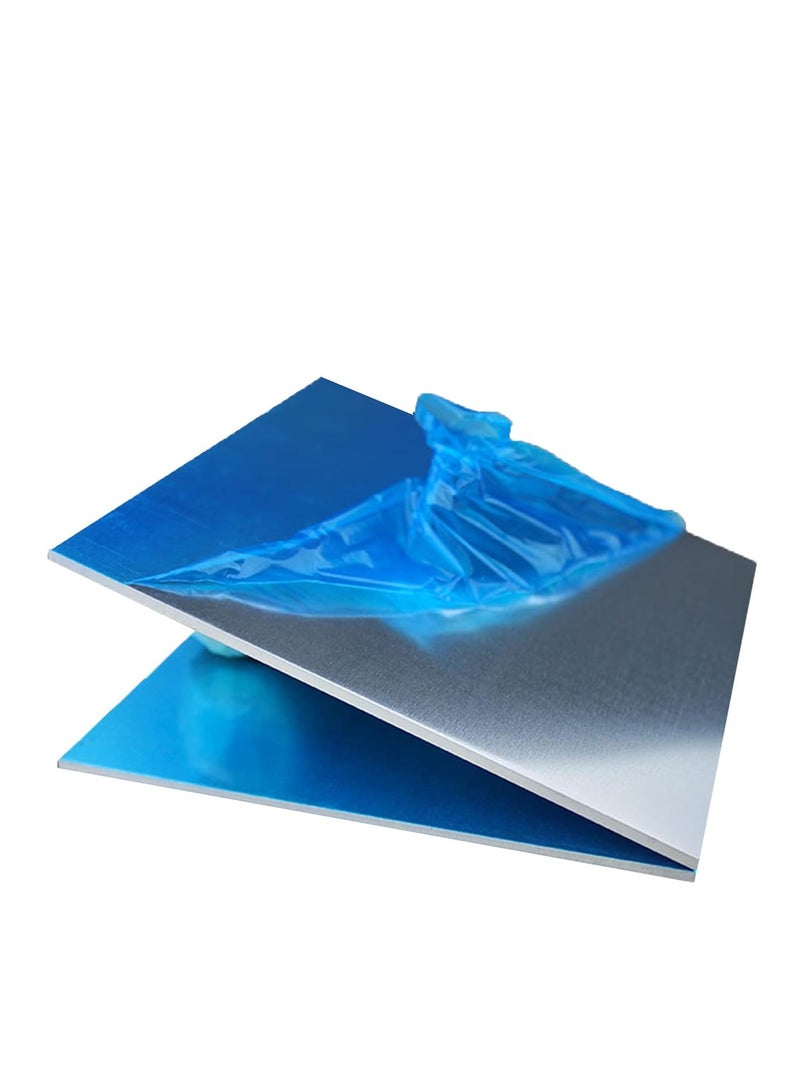Maxsafe Aluminum Sheet 2Pcs Pure Aluminum Plate Single-Sided Film with Good Elongation - Metal Craft for Shipbuilding, 150x150mm, Thickness 4mm  - Image 1