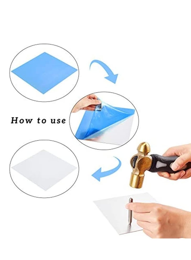 Maxsafe Aluminum Sheet 2Pcs Pure Aluminum Plate Single-Sided Film with Good Elongation - Metal Craft for Shipbuilding, 150x150mm, Thickness 4mm  - Image 3