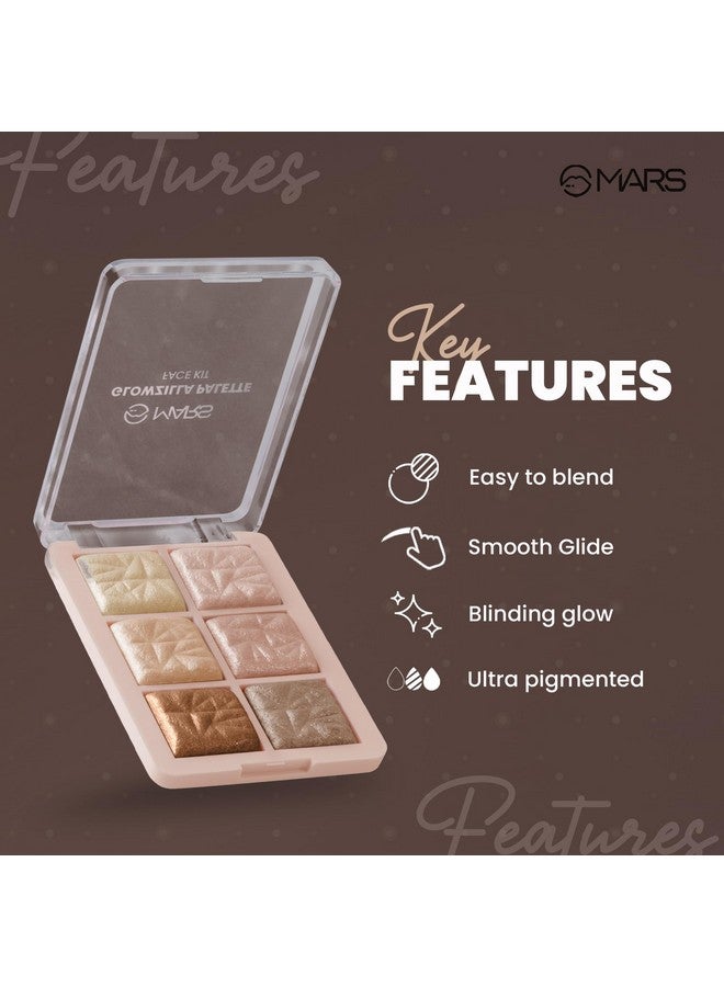 مارس مجموعة MARS Glowzilla 6 Colour Highlighter | سهلة الدمج وتدوم طويلاً | Blinding Glow (12.0 جم) (درجة اللون 02) - Image 2
