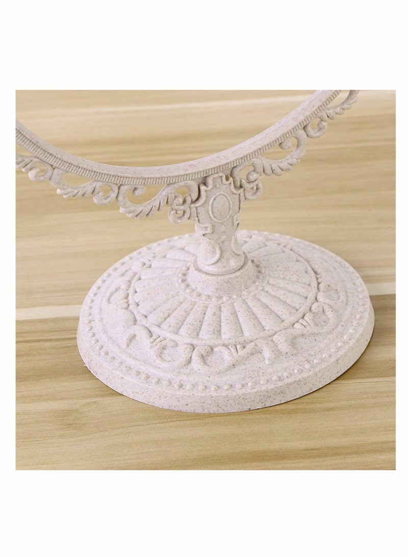 Generic Lovely Double Sided Makeup Mirror, Lightweight Rotatable Plastic Cosmetic Mirror for Bathroom & Bedroom (1 Pack, Beige), Suitable for Home & Travel  - Image 4