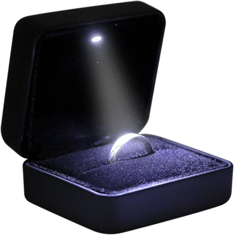 Omeet Mini size Metal glossy with LED Jewelry Gift Box - Easy to fit into your pocket or handbag - Image 1