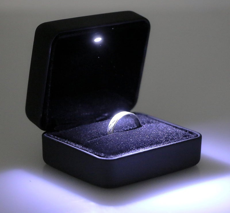 Omeet Mini size Metal glossy with LED Jewelry Gift Box - Easy to fit into your pocket or handbag - Image 5
