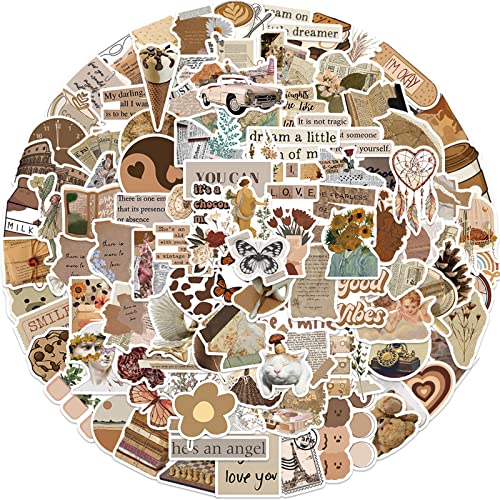 Icicrim 112PCS Vintage Cute Aesthetic Stickers Boho Sticker Packs, Icicrim Scrapbook Stickers for Teens Adults Vinyl Scrapbooking Sticker for Journaling Laptop - Image 1