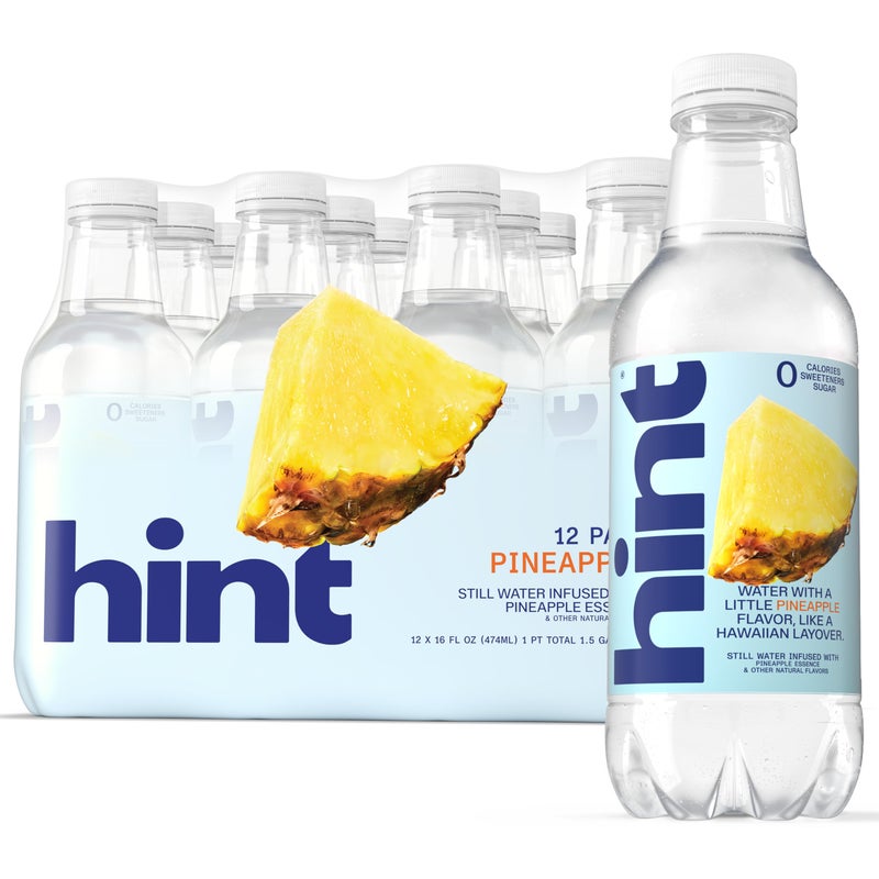 Hint Water Pineapple Pure Water Infused with Pineapple Zero Sugar Zero Calories Zero Sweeteners Zero Preservatives Zero Artificial Flavors 16 Fl Oz Pack of 12 - Image 3