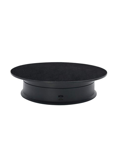 Motorized Rotating Display Stand 360 Degree Automatic Revolving Platform Electric Rotating Turntable Display Stand Rotating Display Turntable for Photography Products and ShowBlack base  black suede