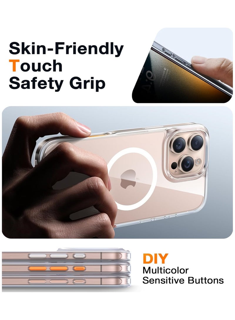 حافظة مغناطيسية لهاتف iPhone 16 Pro مقاس 6.3 بوصة، غطاء ممتص للصدمات، مضاد للخدش، شفاف (شفاف) - Image 5