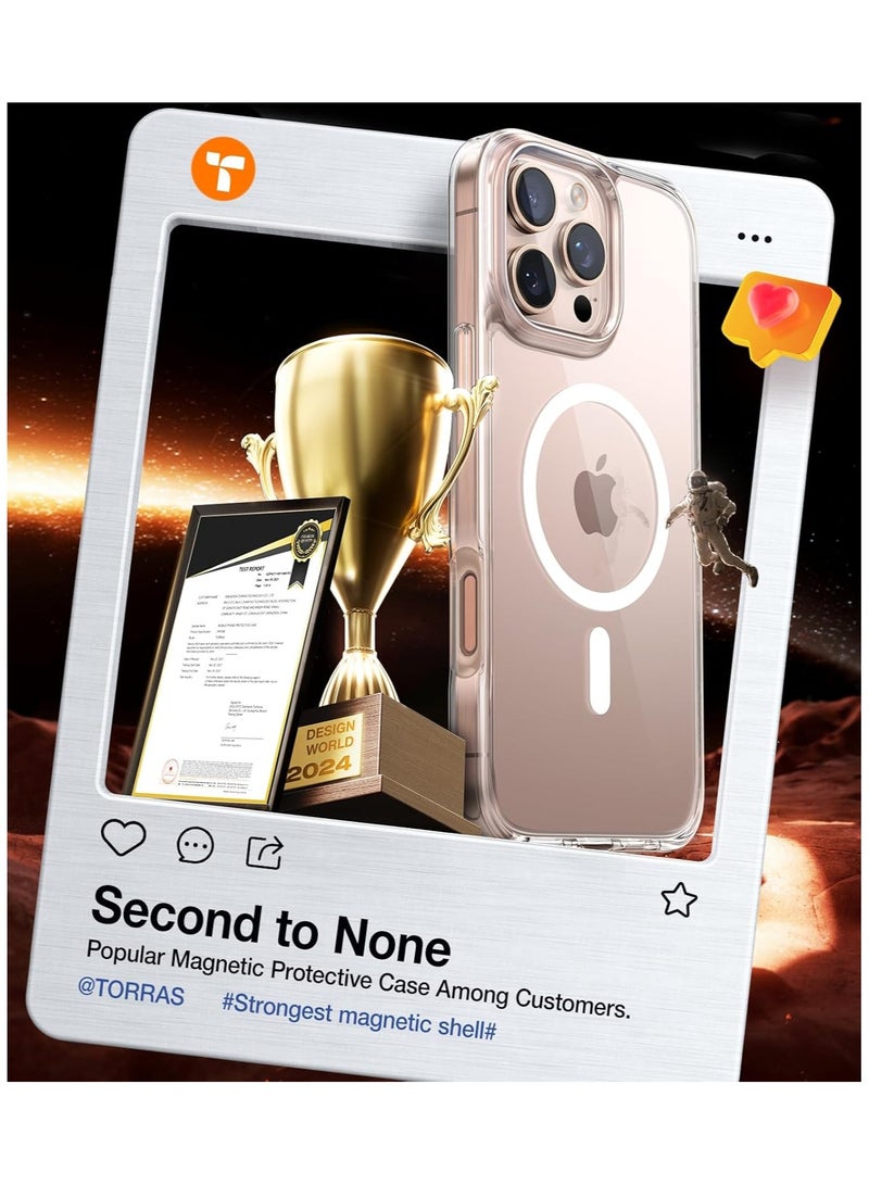 حافظة مغناطيسية لهاتف iPhone 16 Pro مقاس 6.3 بوصة، غطاء ممتص للصدمات، مضاد للخدش، شفاف (شفاف) - Image 4