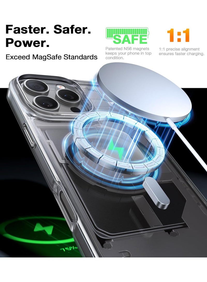 حافظة مغناطيسية لهاتف iPhone 16 Pro مقاس 6.3 بوصة، غطاء ممتص للصدمات، مضاد للخدش، شفاف (شفاف) - Image 2