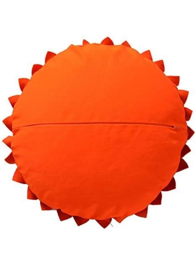 JWH Decorative Flower Throw Pillow Covers 3D Sunflower Accent Pillow Case Floral Cushion Handmade Pillowcase for Bed Couch Bedroom Chair 14 Inch Orange Red - Image 1