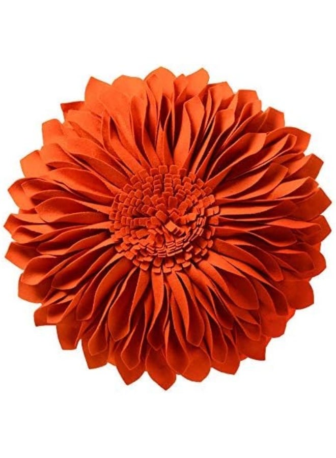 JWH Decorative Flower Throw Pillow Covers 3D Sunflower Accent Pillow Case Floral Cushion Handmade Pillowcase for Bed Couch Bedroom Chair 14 Inch Orange Red - Image 2