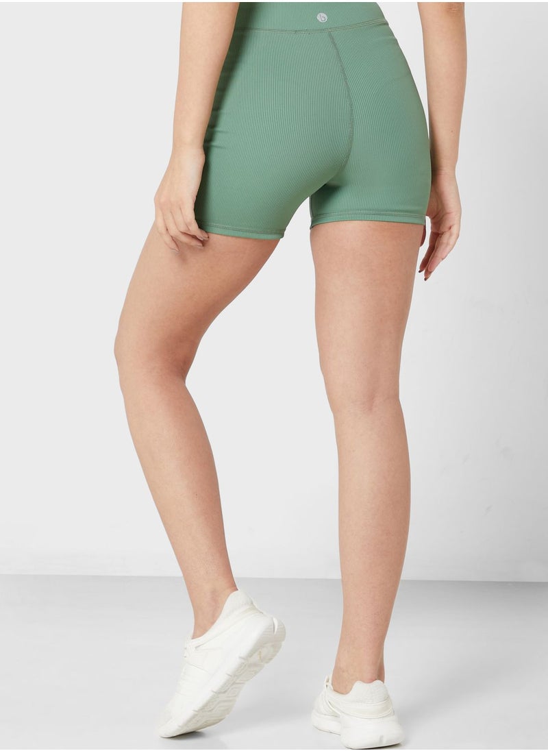 Cotton On - Ribbed High Waist Mini Shorts - Image 1