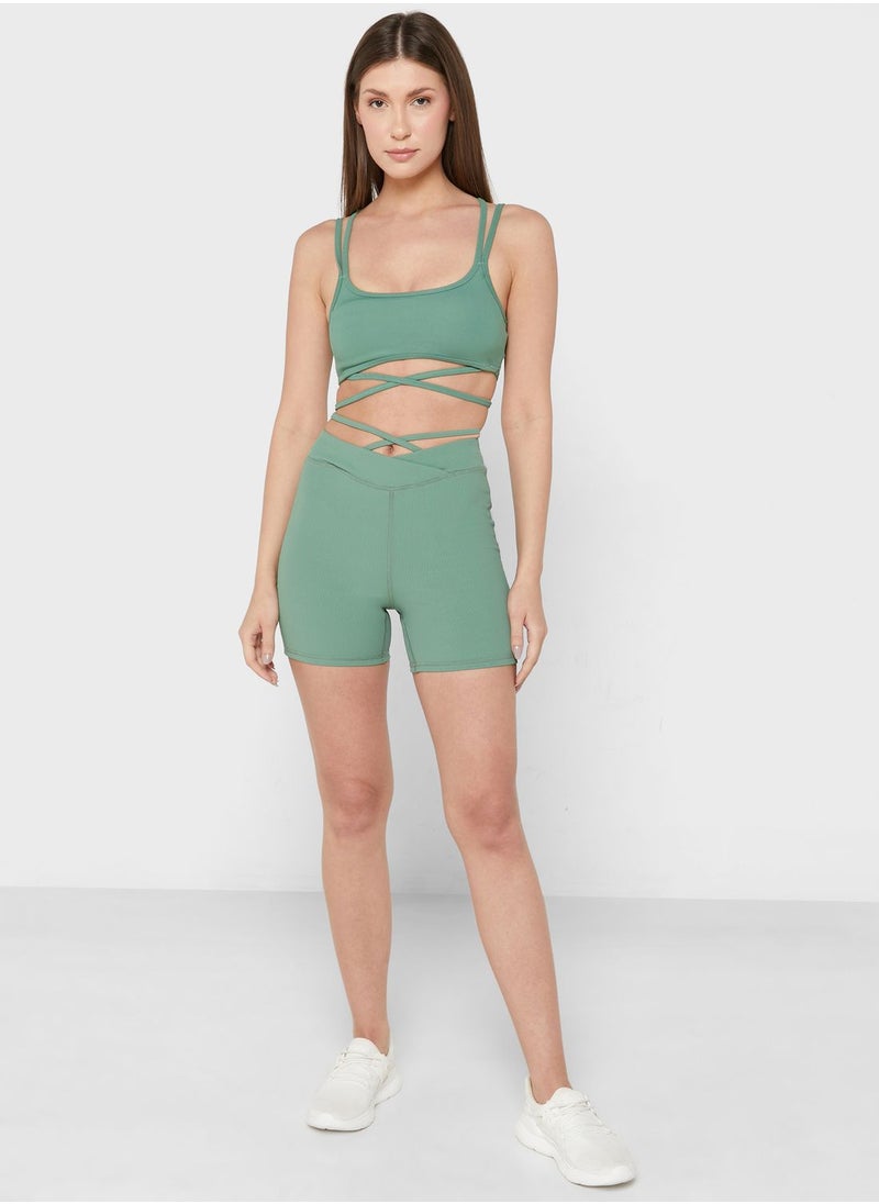 Cotton On - Ribbed High Waist Mini Shorts - Image 1