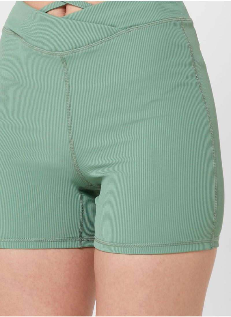 Cotton On - Ribbed High Waist Mini Shorts - Image 1