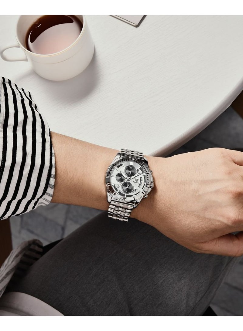 BENYAR Watches for Men Watch Quartz Luxury Stainless Steel  Water Resistant Chronograph Watch 5180 Black - Image 3