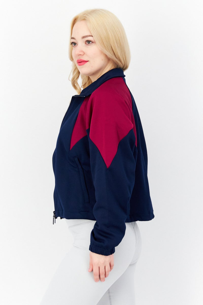 adidas Originals Women Sportswear Fit Full Zip Outdoor Track Jacket, Navy Blue - Image 2