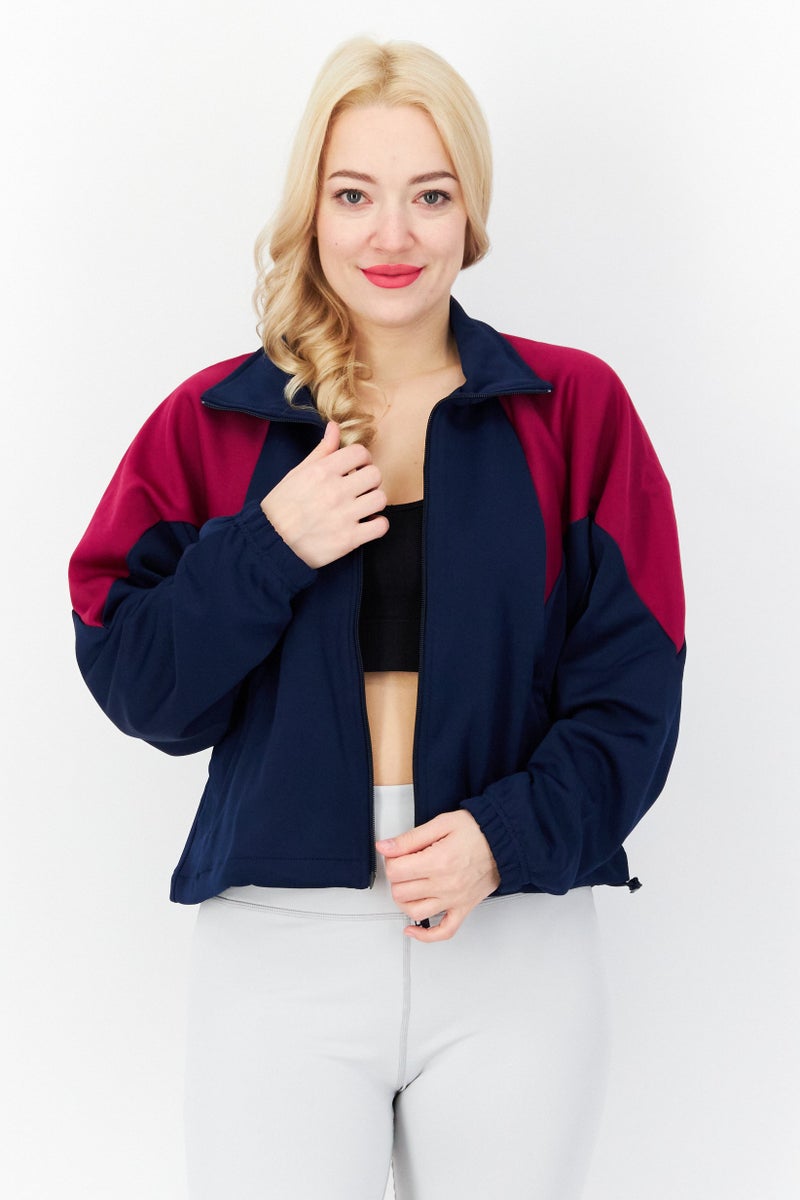 adidas Originals Women Sportswear Fit Full Zip Outdoor Track Jacket, Navy Blue - Image 1