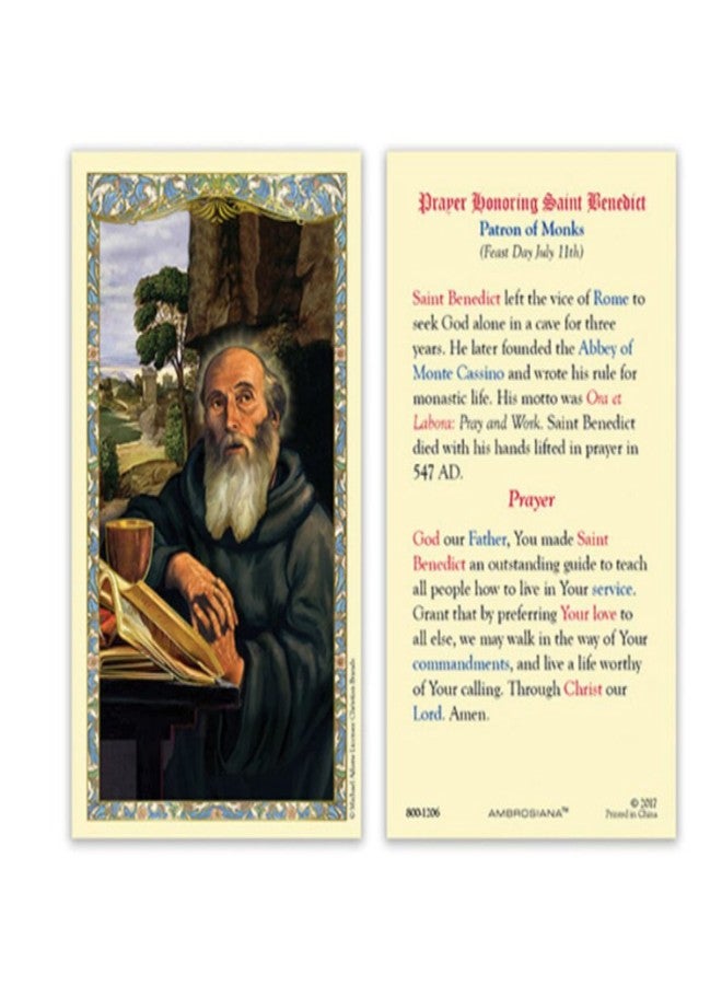 H HOLLY LINES تتضمن مجموعة H HOLLY LINES St Benedict Catholic Door Hanger Home Blessing Kit ميداليات حماية القديس بنديكت لمطاردة الشيطان، وخرز خشبي وصليب، وبطاقة. - Image 4