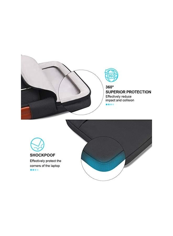 Lacdo 360° Protective Laptop Sleeve Case for 16 inch New MacBook Pro M3 Pro/Max M2 M1 Pro/Max A2991 A2780 A2485 A2141 2023-2019, 15 inch Surface Laptop 5/4/3/2/1 Computer Bag Water Resistant, Black  - Image 3