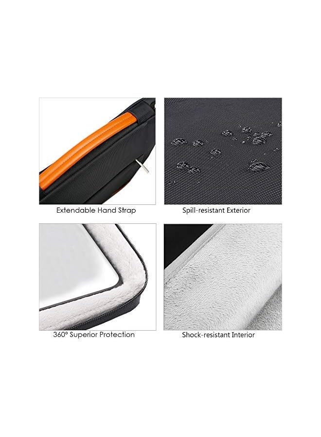 Lacdo 360° Protective Laptop Sleeve Case for 16 inch New MacBook Pro M3 Pro/Max M2 M1 Pro/Max A2991 A2780 A2485 A2141 2023-2019, 15 inch Surface Laptop 5/4/3/2/1 Computer Bag Water Resistant, Black  - Image 4