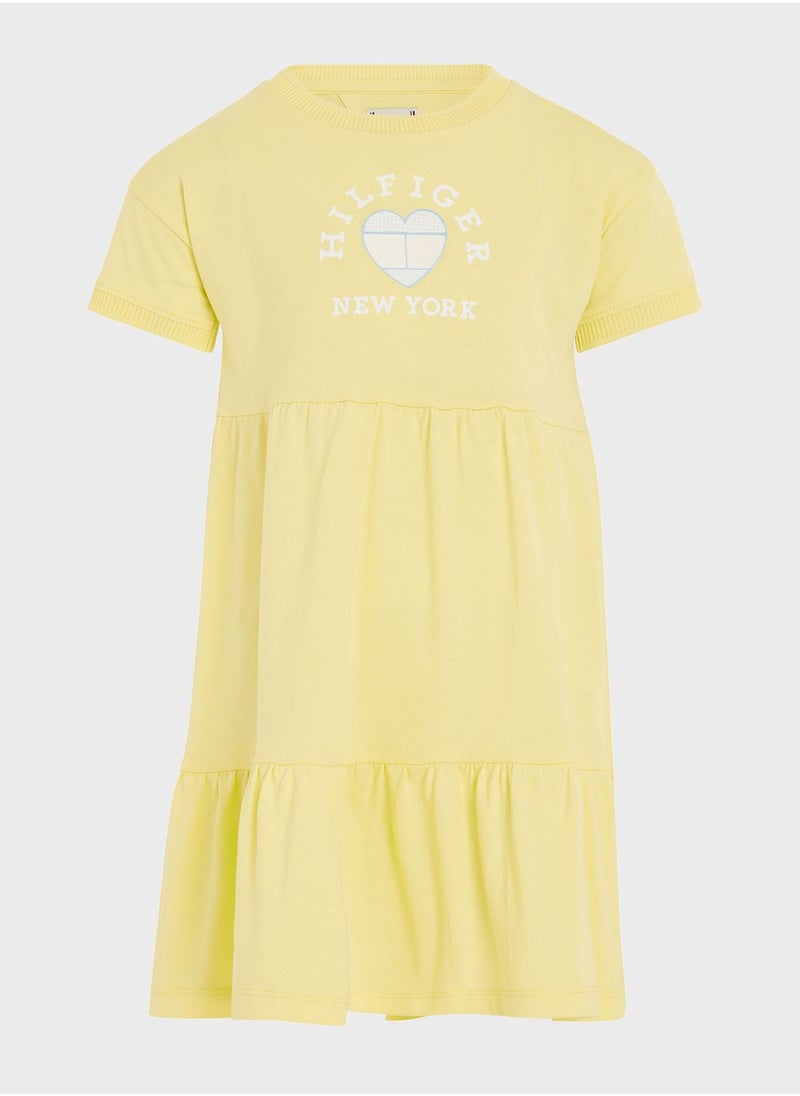 TOMMY HILFIGER - Youth Printed Tiered Dress - Image 1