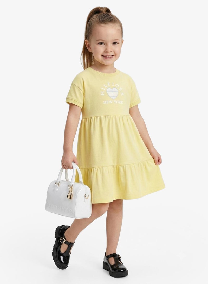 TOMMY HILFIGER Yellow Graphic T-Shirt Dress - Image 1