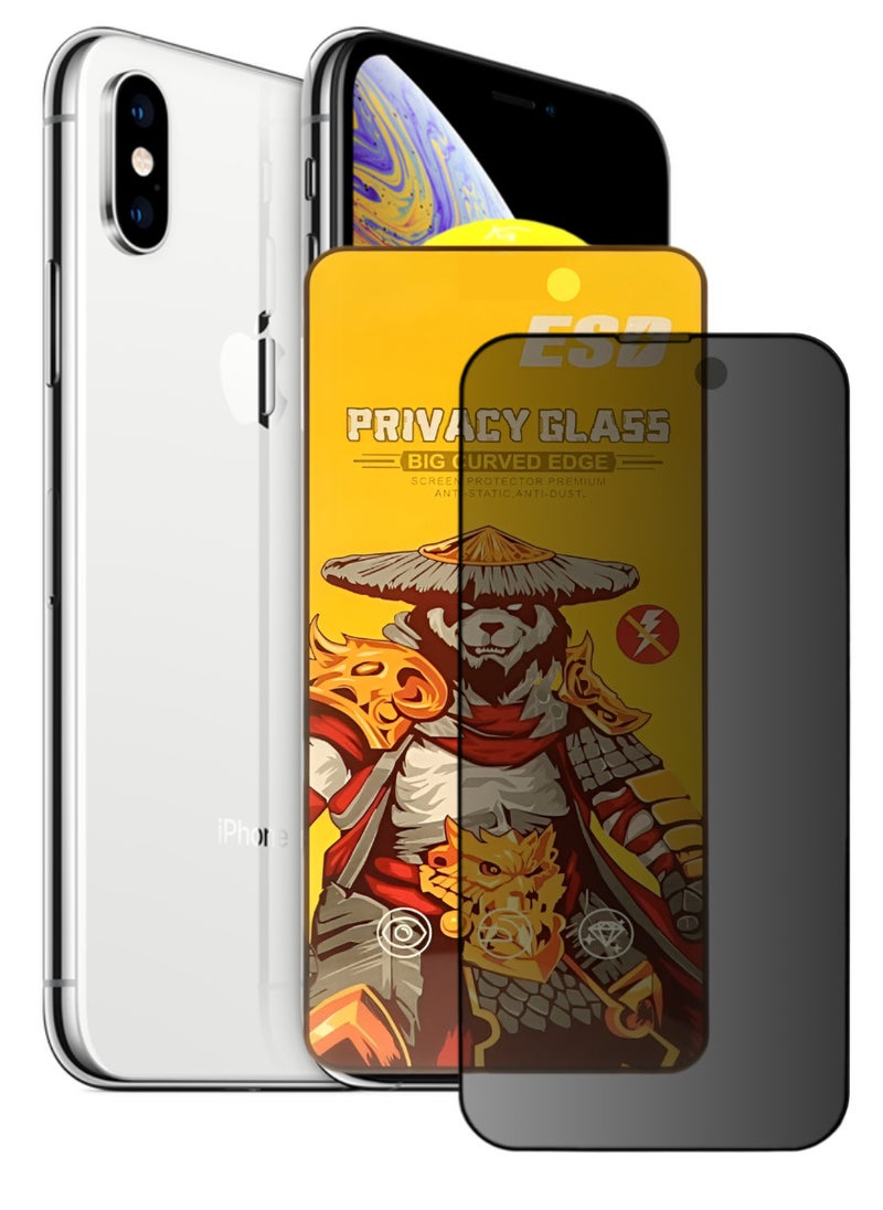 ESD Tempered Dustproof Privacy Glass Screen Protector Compatible For iPhone XS Max - Image 1