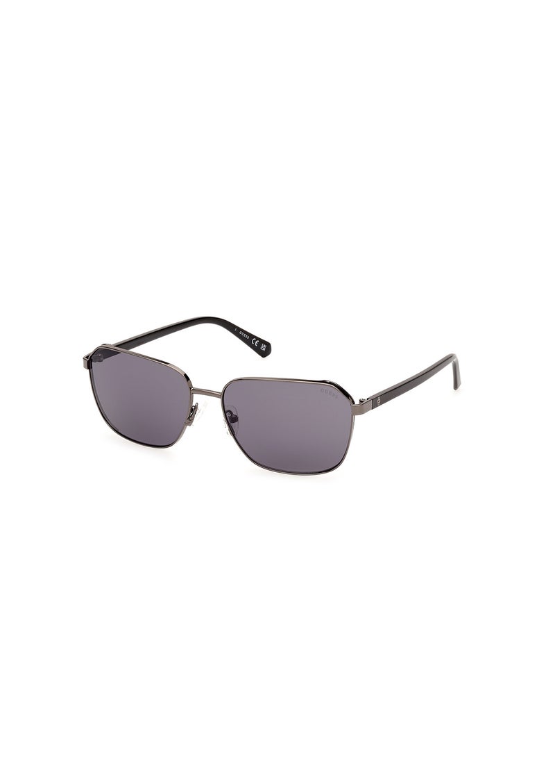 GUESS Men's UV Protection Rectangular Shape Sunglasses - GU0011708A59 - Lens Size: 59 Mm - Shiny Gunmetal  - Image 1