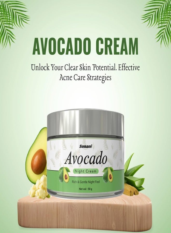 Sonavi Avocado | Avocado Night Cream Skin Whitening | avocado night cream | Avocado night Suits for Women - 50g (Pack 2) - Image 2