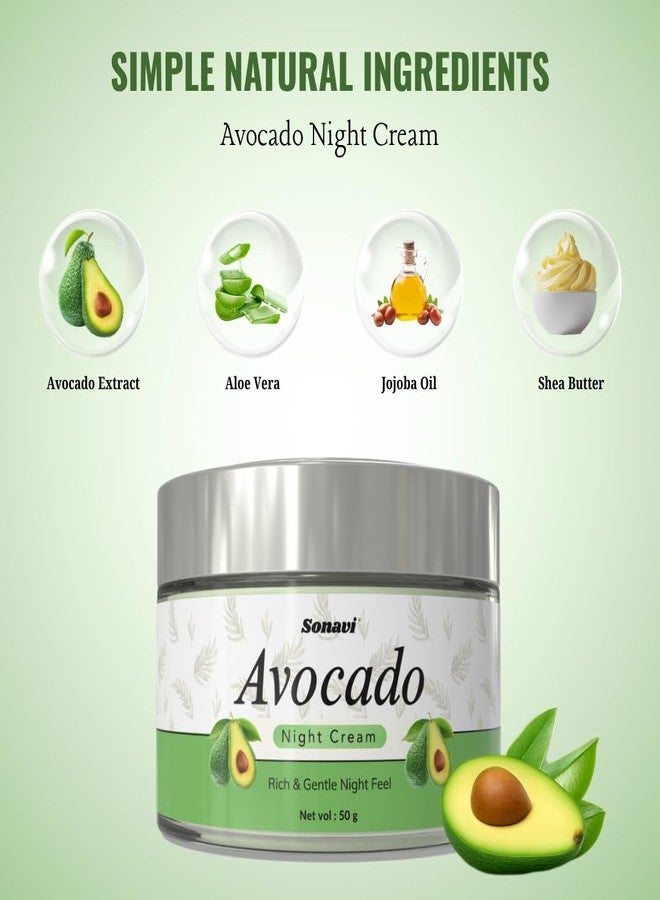 Sonavi Avocado | Avocado Night Cream Skin Whitening | avocado night cream | Avocado night Suits for Women - 50g (Pack 2) - Image 3