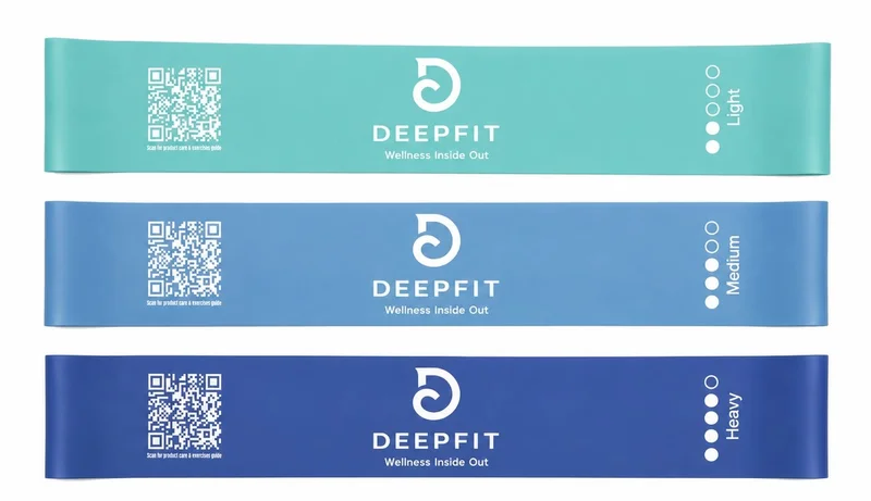 DEEPFIT Short Loop Resistance Band Blue (Natural Latex)-Pack of 3