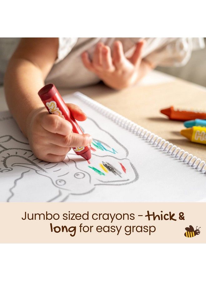 Honeysticks ألوان شمع العسل 100% نقية - أقلام شمع عملاقة للأطفال والرضع - آمنة للأطفال وغير سامة - أقلام شمع للأطفال من عمر 24 شهر - ألوان غذائية - سهلة الاستخدام والإمساك - مصنوعة يدويًا - عبوة 6 قطع - Image 5